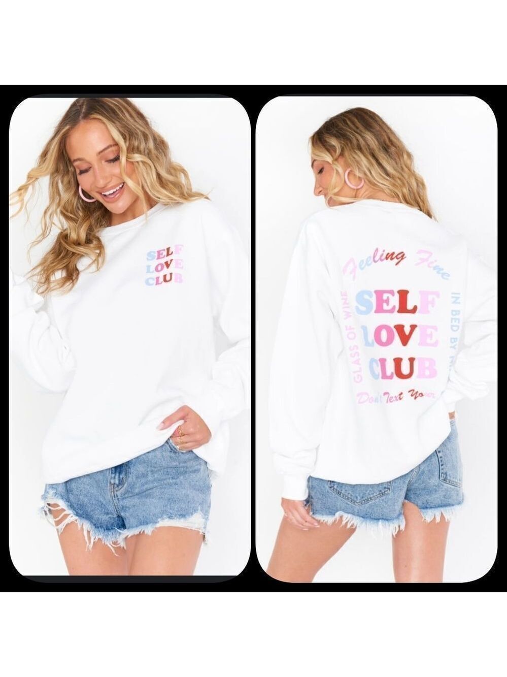 NWOT Show Me Your Mumu Stanley Sweatshirt ~ Self Love Graphic